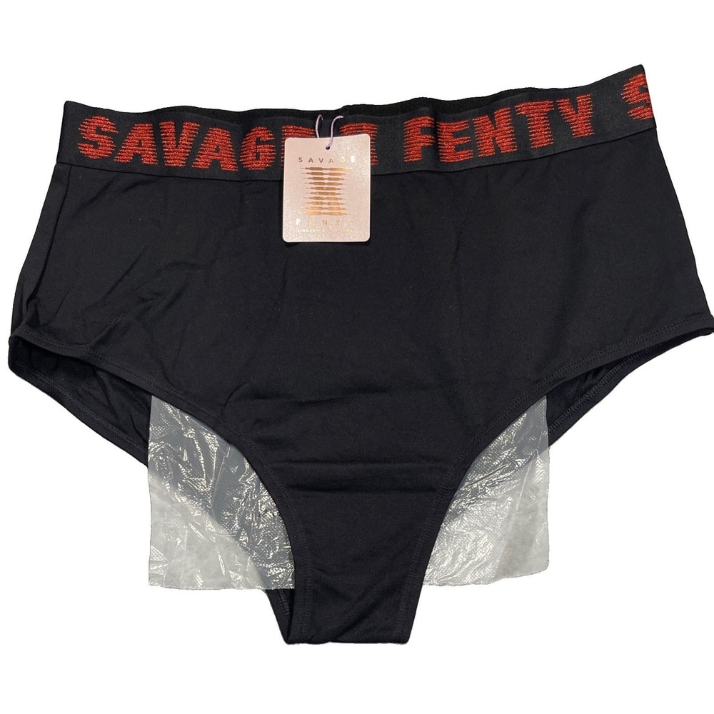 Savage X Fenty Panties Lingerie Women's Cotton Black Size 2X NWT